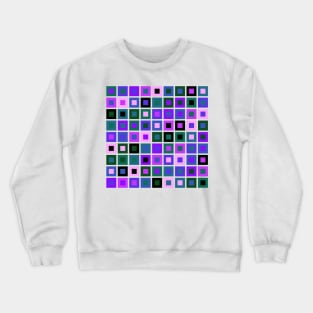 Abstract Square Geometric | Pop Fashion Modern Fusion Layered Blue Green Pink Sparse Crewneck Sweatshirt